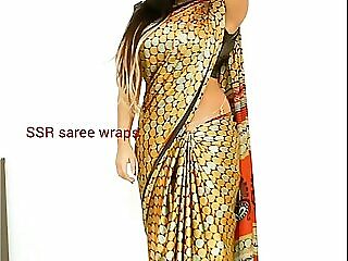 Telugu aunty saree satin saree  coition blear affixing 1 4